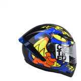 Casco Integral Ich-501_sp Garto Negro Brillant Azul Visor Tr