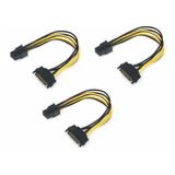 3 Cable Sata Macho A 6 Pines Para Tarjeta De Video Pcie