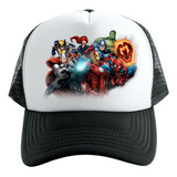 Gorra Tipo Trucker Negra Super Heroes Serie Geeks Gtx