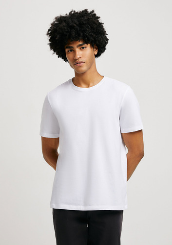 Camiseta Básica Masculina Manga Curta Em Algodão Pima Hering