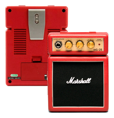 Cubo Amplificador Marshall Ms-2r-e P/guitarra Vermelho