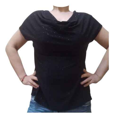 Blusa Remera Fiesta Evento Brillos Talles Grandes