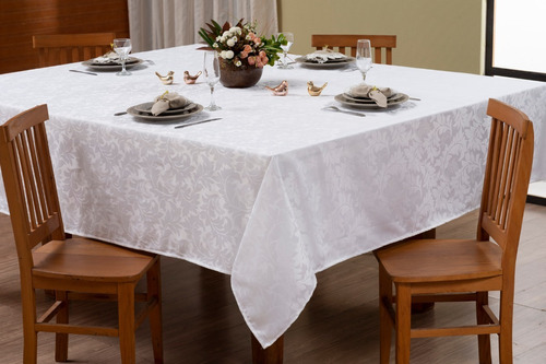 Toalha De Mesa Sala Jantar Retangular Jacquard 8 Lugares