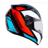 Capacete Fechado Ebf Spark Mixed Blue Preto/vermelh 56 58 60 Cor Preto/vermelho