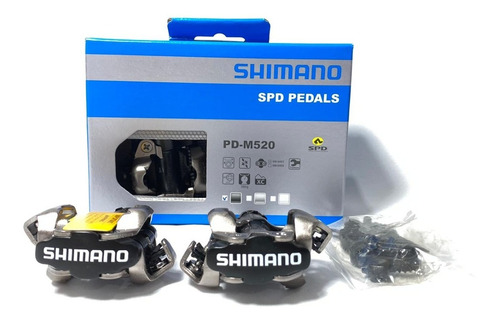 Pedal Clip Shimano Pd-m520 Com Tacos Preto Mtb Original