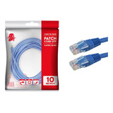 Cabo De Rede Patch Cord Cat5e Utp 10m Azul  10/100  Marca 5+