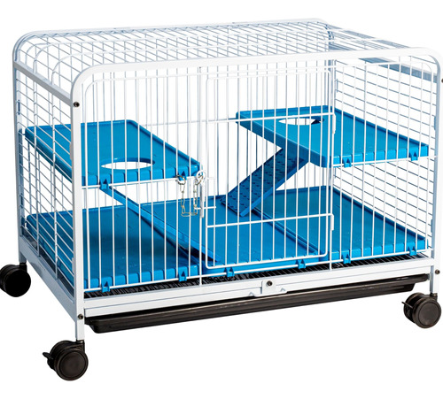 Gaiola Hamster Azul Pequena Roedores 2 Andares Pet Roe Luxo