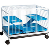 Gaiola Pequena Hamster Roedores 2 Andares Pet Luxo Azul