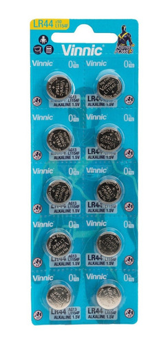 Pack X10 Pilas Lr44 175mah Alcalinas Vinnic 1.5v