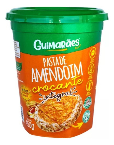 Pasta Crocante De Amendoim Zero Açúcar Guimarães 450g