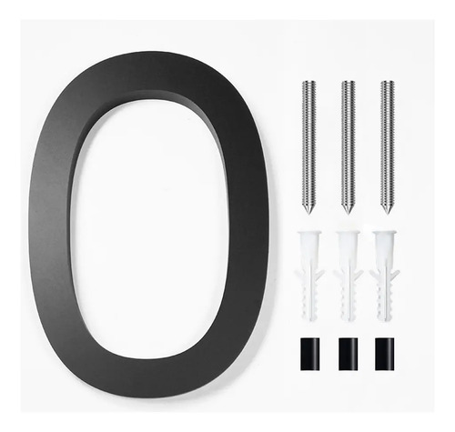 6 Pulgadas 3d Acrílic Números De Casa Con Kit Uñas, Negro | Meses sin interés