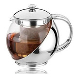 Chaleira Vidro Com Infussor Bule Inox Chá 1100 Ml 