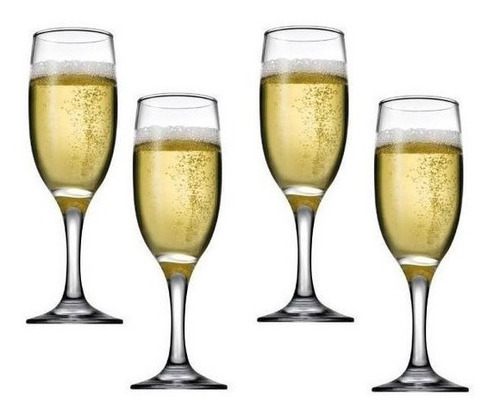 Set De 4 Copas Flauta Champagne De Cristal Pasabahce 6 Oz