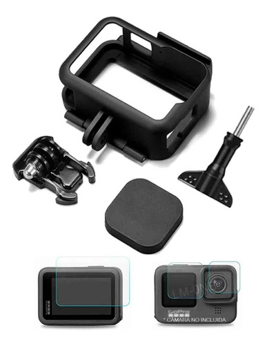 Frame, Carcasa+ Micas+ Tapa Lente For Gopro Hero 12, 11 10 9