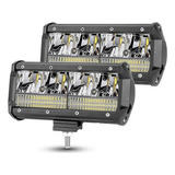 Faro Led Tipo Barra 7 Led 80w Auto Camioneta Para Jeep 4x4