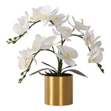 Lesing Flor De Orqudea Artificial Con Jarrn, Orqudea Blanca,