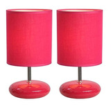 Juego De 2 Lámparas De Mesa, Color Rosa, 2 Unidades