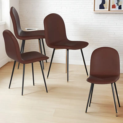 Set De 4 Sillas Para Comedor Mubson De Curpiel Vintage Estructura de la silla Café | Meses sin interés