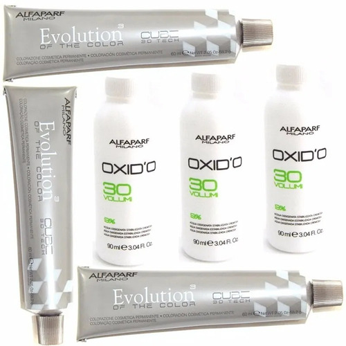 Kit Tintura Alfaparf Evolution X 3 + Oxidante X 3 Coloración