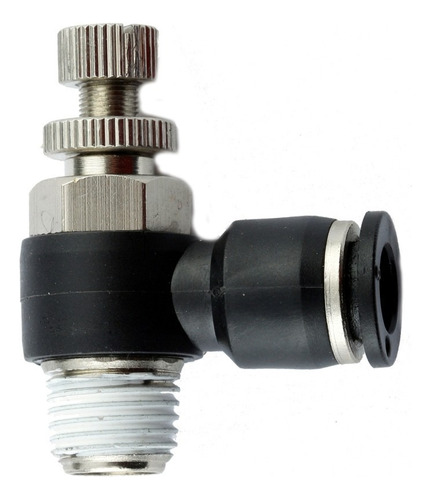 Regulador De Caudal Codo 90° Tubo 8 Mm X Rosca 1/8 Bspt