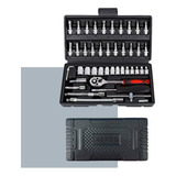 Kit 46 Chave Catraca Jogo De Soquetes Allen Torx Ferramentas Cor Preto