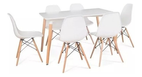 Juego De Mesa Eames 140x80 + 6 Sillas Eames 