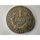 Moneda Brasil 2000 Reis 1924 Plata 0.5 (x1656