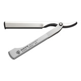 Dovo Silver Shavette Satin Finish Straight Razor With Black