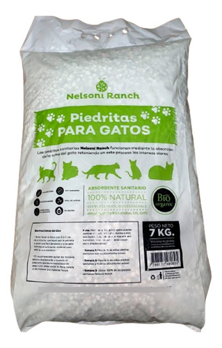 Piedras Sanitaria Gatos Control De Olores Nelsoni Ranch 7kg X 7kg De Peso Neto  Y 7kg De Peso Por Unidad