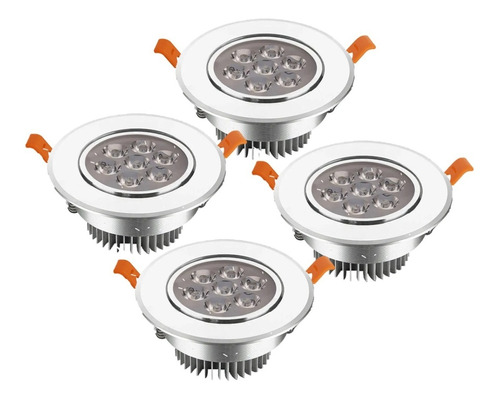 Pack X4 Focos Led Embutidos 7w Luz Fria Led Focos Led Embuti