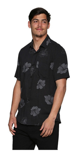 Camisa Manga Corta Full Print Hibiscus Rever Pass