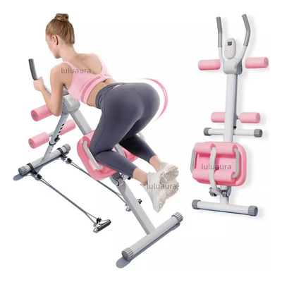 Aparato Para Abdominales Plegable Multifuncional Rosa Banco De Ejercicio Para Abdomen, Glúteos Y Piernas Con Pantalla Lcd, 5 Niveles De Resistencia, Uso En Casa Y Gimnasio, Soporta Hasta | Envío gratis