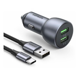 Cargador Para Coche Ugreen  Usb36 Wcarga Rápida  Qc 3 Fr6x