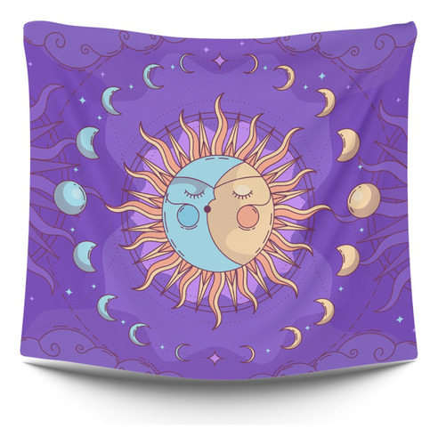 Tela Decorativa Para Pared Sol Luna Manta Gruesa Premium Tap