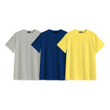 Kit De 3 Playeras Oversize Algodón Peinado Colores Vivos