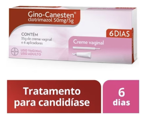  Gino Canesten Creme Vaginal 50mg/5g 35g + 6 Aplicadores