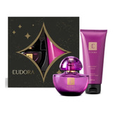 Kit Presente Eudora Eau De Parfum Roxo E Hidratante Corporal