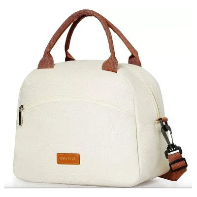 Bolsa Del Almuerzo, Lonchera Térmica Gran Capacidad Función De Aislamiento Para Hombre Y Mujer, Lunch Bag Para El Trabajo, Playa, Camping Beige