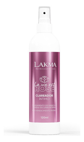  Clareador Íntimo Axilas Virilha 120ml Lakma La Vie Est Rose