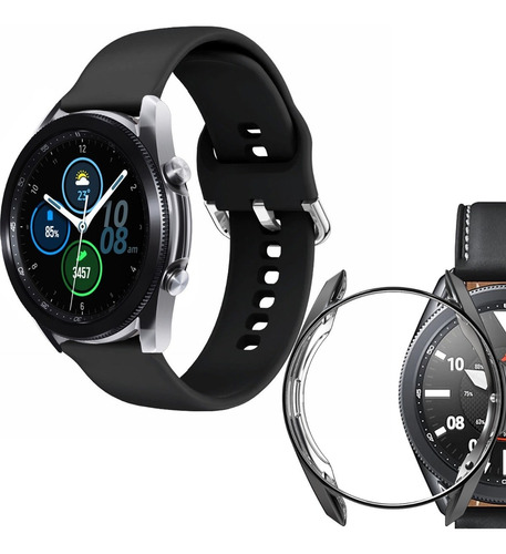 Correa Deportiva Flat + Case +mica Para Galaxy Watch 3 45 Mm