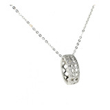 Dije Diamantes Pendant - Cadena Oro Blanco Free Watch