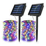 Paquete De 2 Luces Solares De 20 M Para Navidad, Fiesta, Bod