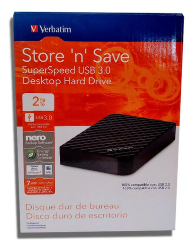 Disco Duro Escritorio Verbatim Store ´n´ Save 2tb 3.0 97580