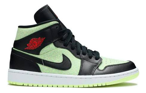 Jordan 1 Mid Verde Y Negro Originales 