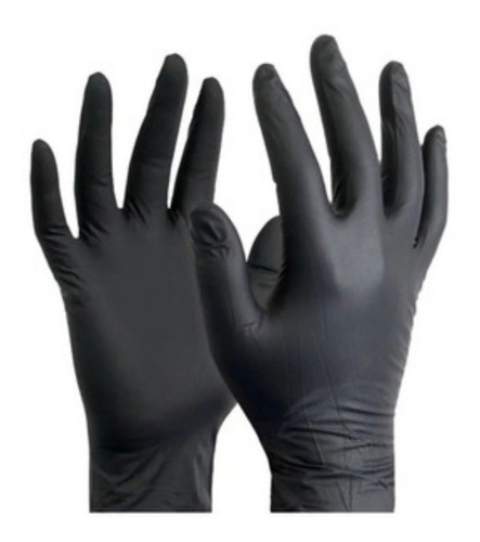 Guantes De Nitrilo Negro Talle M X 100 Unidades Marca Dexal