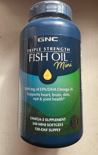 Fish Oil Gnc Aceite Pescado Omega 3 El Mejor!!