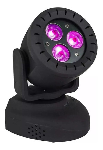 Kit 2 Canhão Luz Mini Moving Head 3 Leds Rgbw Controle Fest