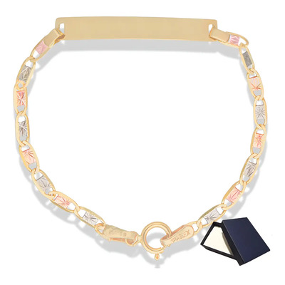 Pulsera Esclava Placa Oro 10k 14cm Bebe Bautizo Niño Figaro Bebe Oro 10 Kilates Joyería Fina Oro 10 Kilates Regalo Bebe Niño Niña Niños Esclava De Oro 10k Oro Florentino 3 Oros 10 Quilates | Envío gratis