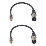 2 Cables Rca Hembra A Xlr Macho, Conversor De Audio Xlr A Rc