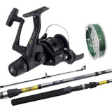 Combo Shimano Molinete Ix 4000 Drag 6,8kg Vara 2 Parte Linha